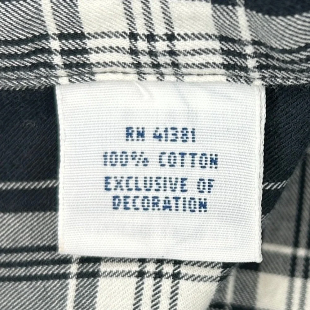 Polo Ralph Lauren Button Down XL Mens Black White Plaid Long Sleeve Cotton Shirt